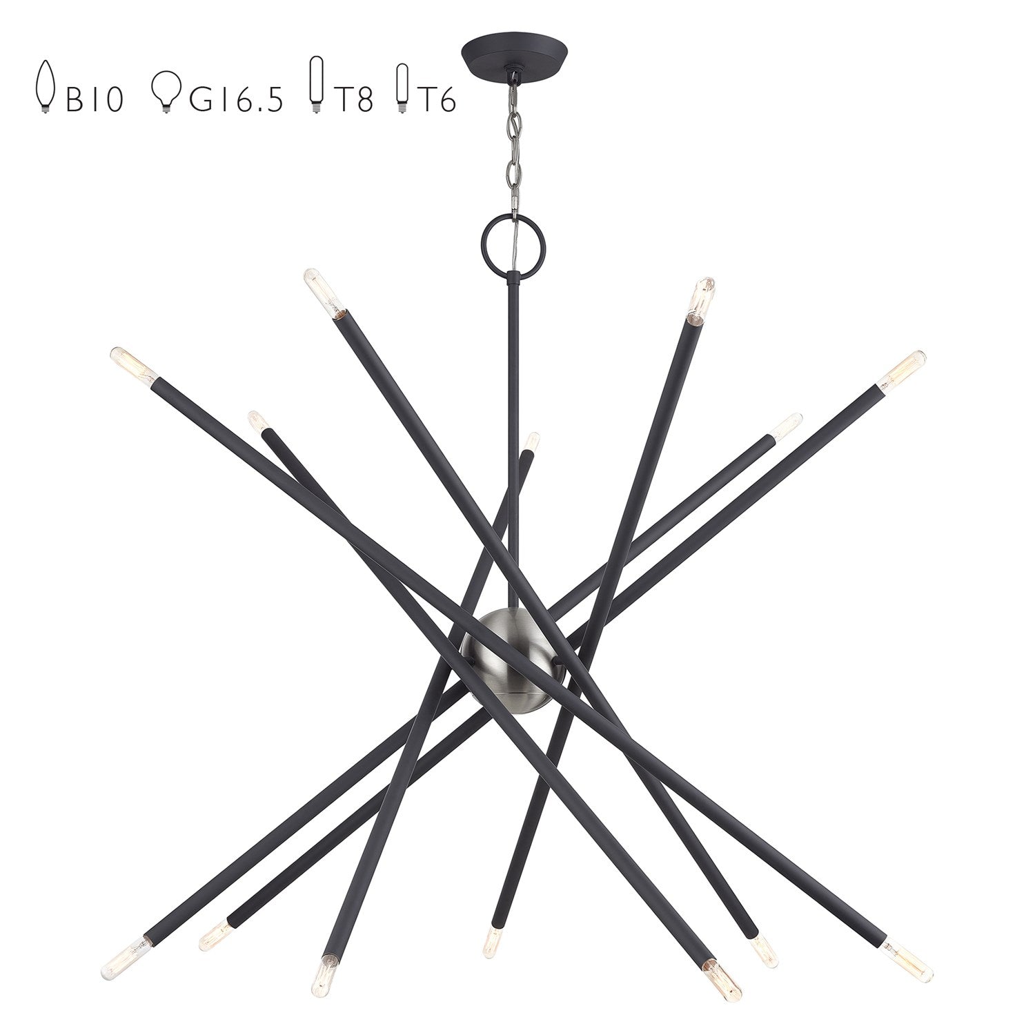 14 Light Scandinavian Gray Extra Large Foyer Chandelier by Livex Lighting