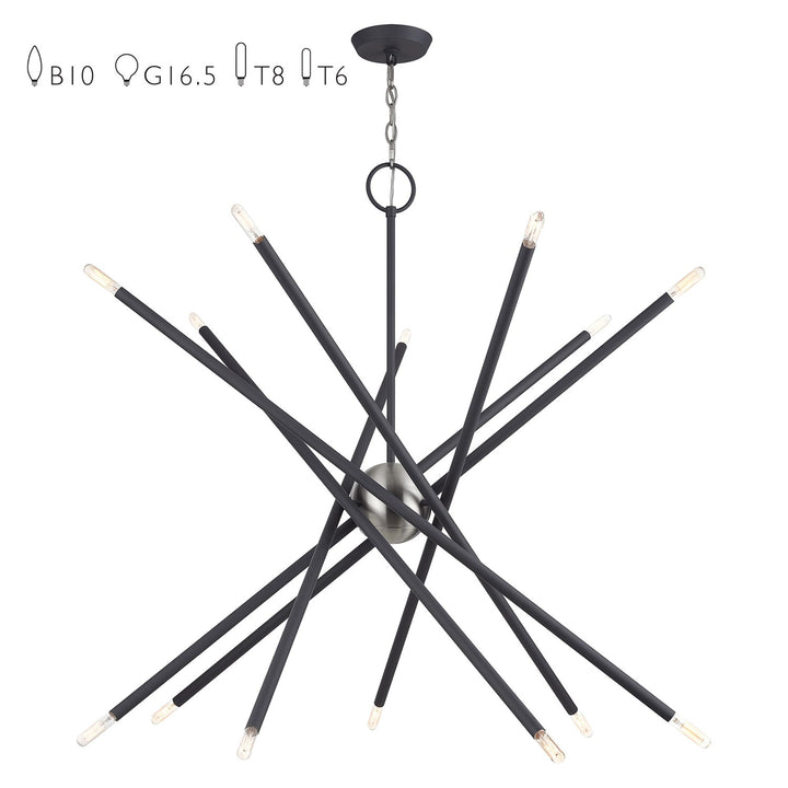 14 Light Scandinavian Gray Extra Large Foyer Chandelier by Livex Lighting
