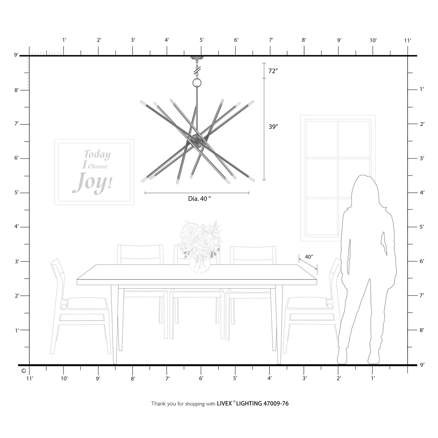 14 Light Scandinavian Gray Extra Large Foyer Chandelier