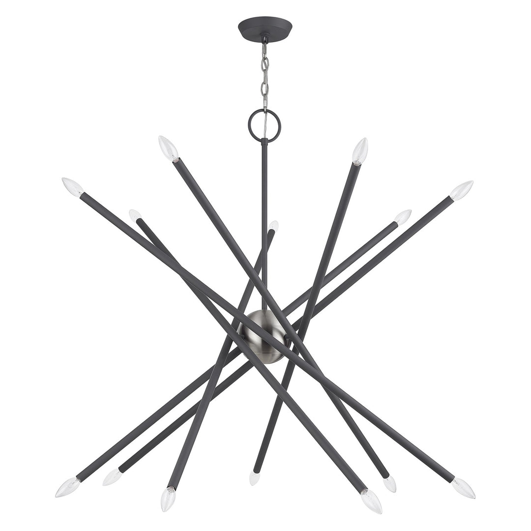 14 Light Scandinavian Gray Extra Large Foyer Chandelier