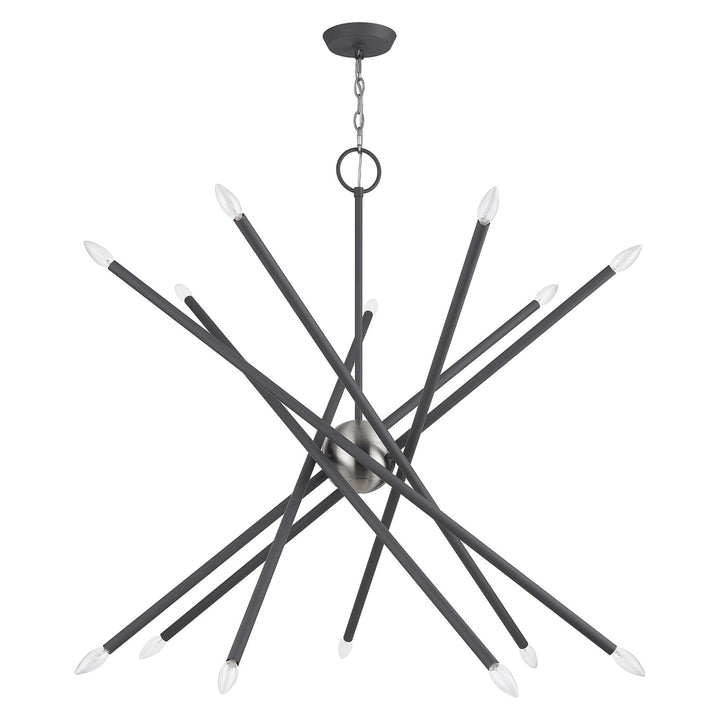 14 Light Scandinavian Gray Extra Large Foyer Chandelier