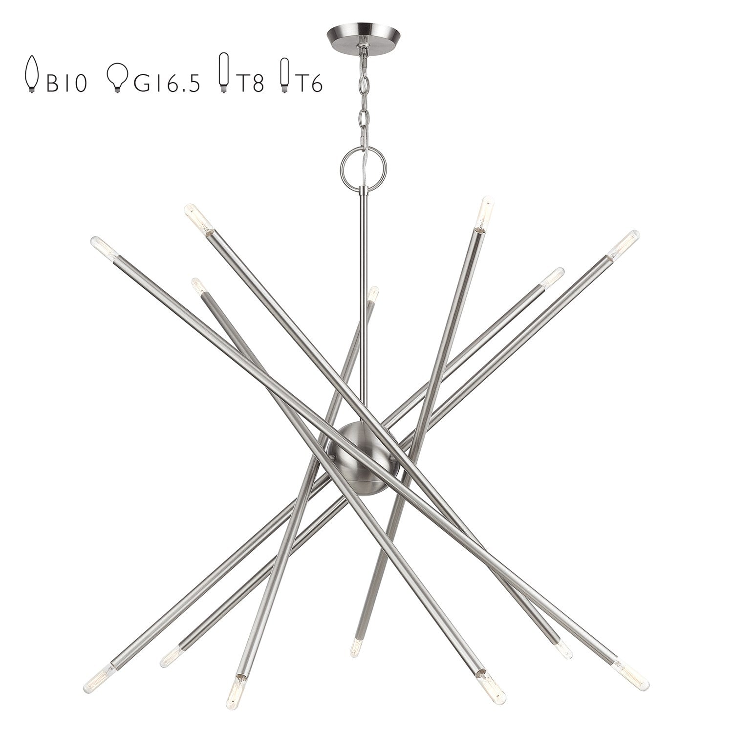 14 Light Brushed Nickel Extra Large Foyer Chandelier by Livex Lighting