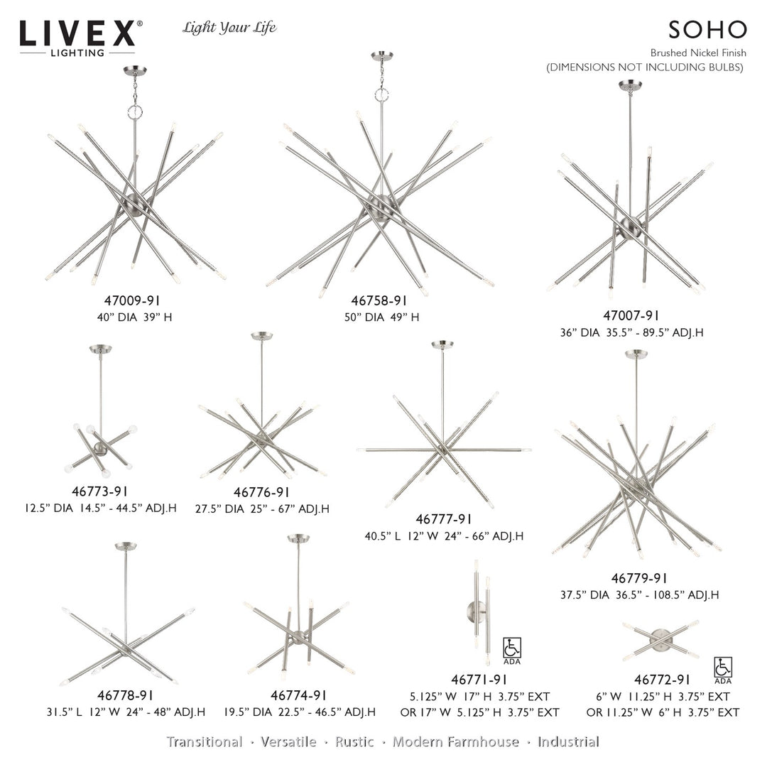 14 Light Brushed Nickel Extra Large Foyer Chandelier