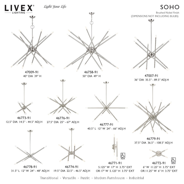 14 Light Brushed Nickel Extra Large Foyer Chandelier