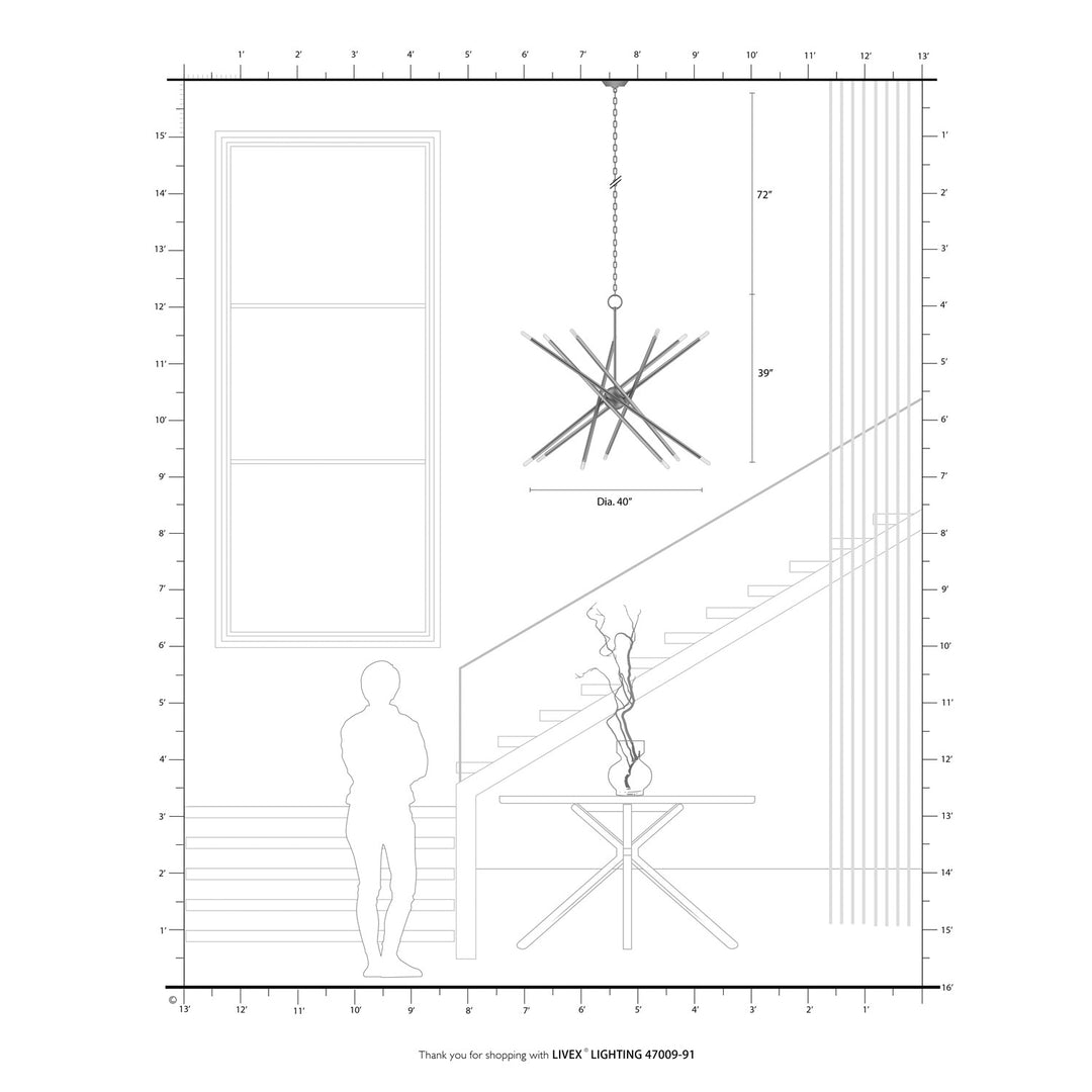 14 Light Brushed Nickel Extra Large Foyer Chandelier