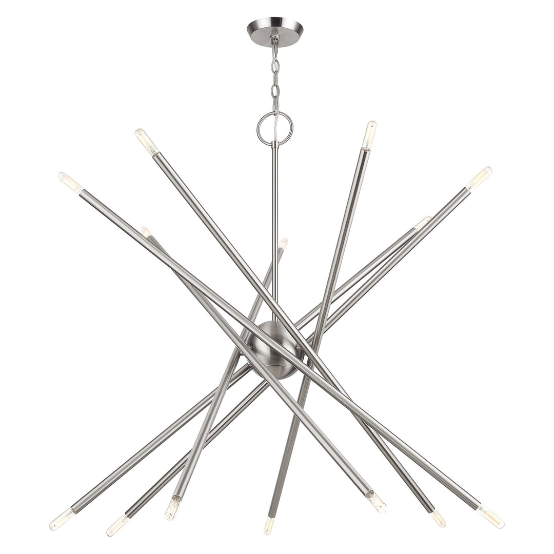 14 Light Brushed Nickel Extra Large Foyer Chandelier