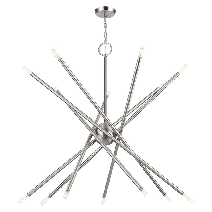14 Light Brushed Nickel Extra Large Foyer Chandelier