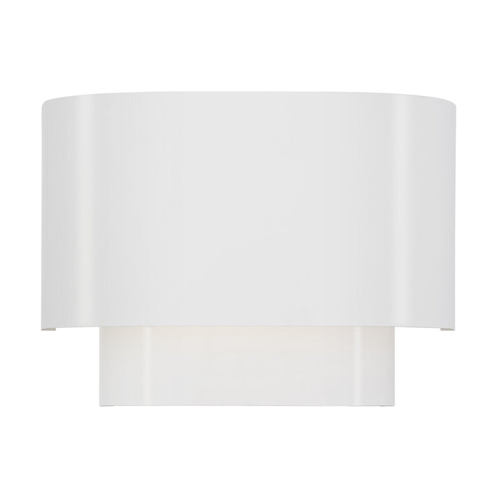 1 Light White Ada Sconce With White Metal Shade With Shiny White Inside by Livex Lighting