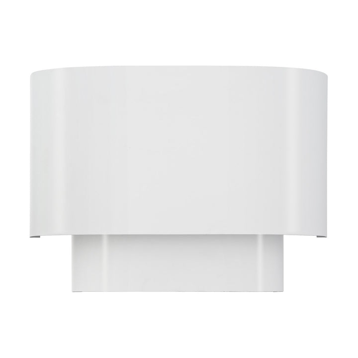 1 Light White Ada Sconce With White Metal Shade With Shiny White Inside