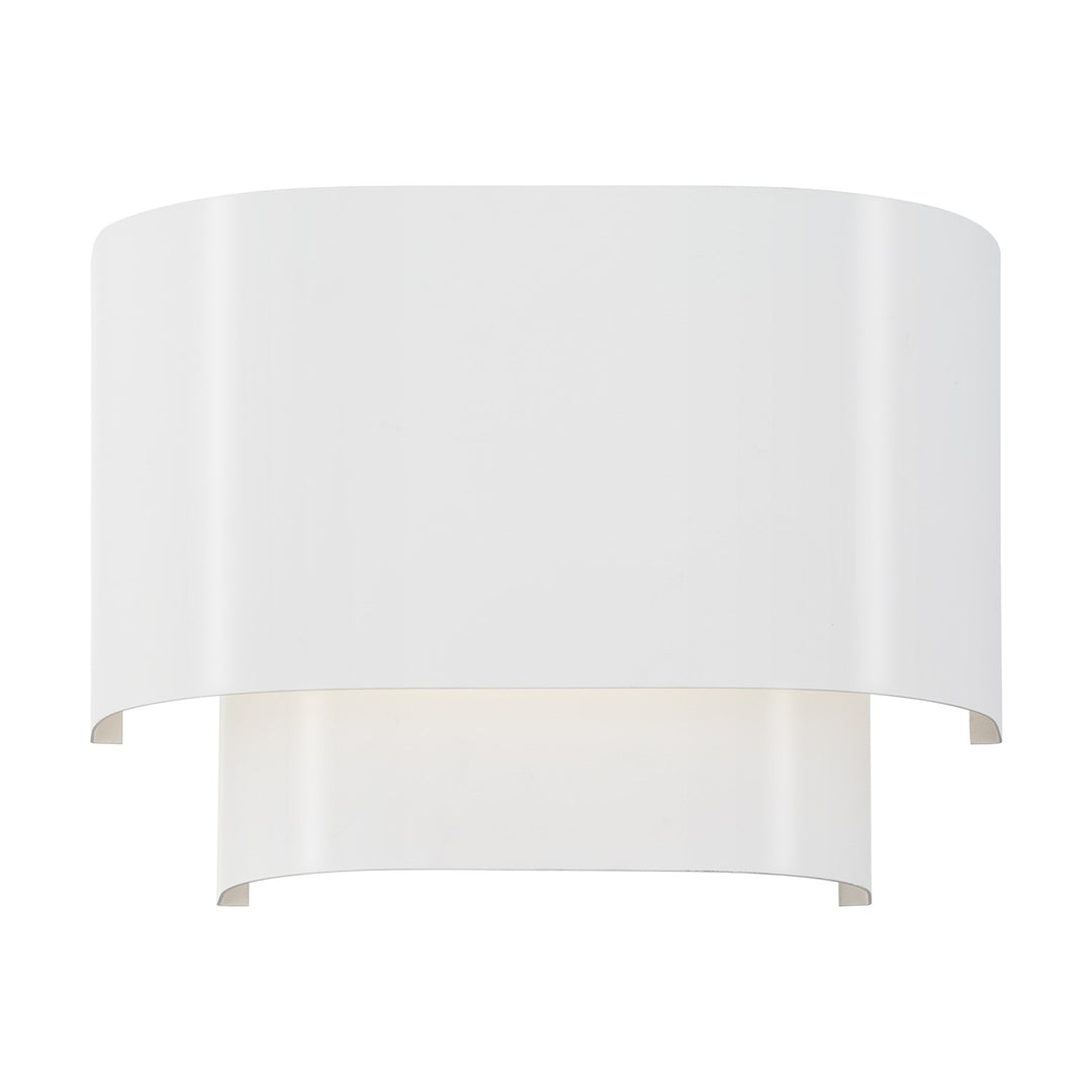 1 Light White Ada Sconce With White Metal Shade With Shiny White Inside