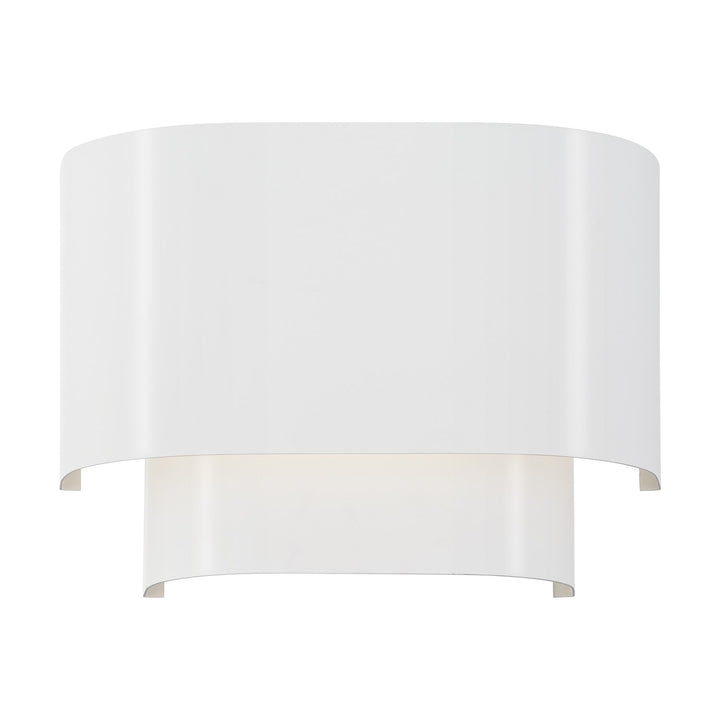 1 Light White Ada Sconce With White Metal Shade With Shiny White Inside