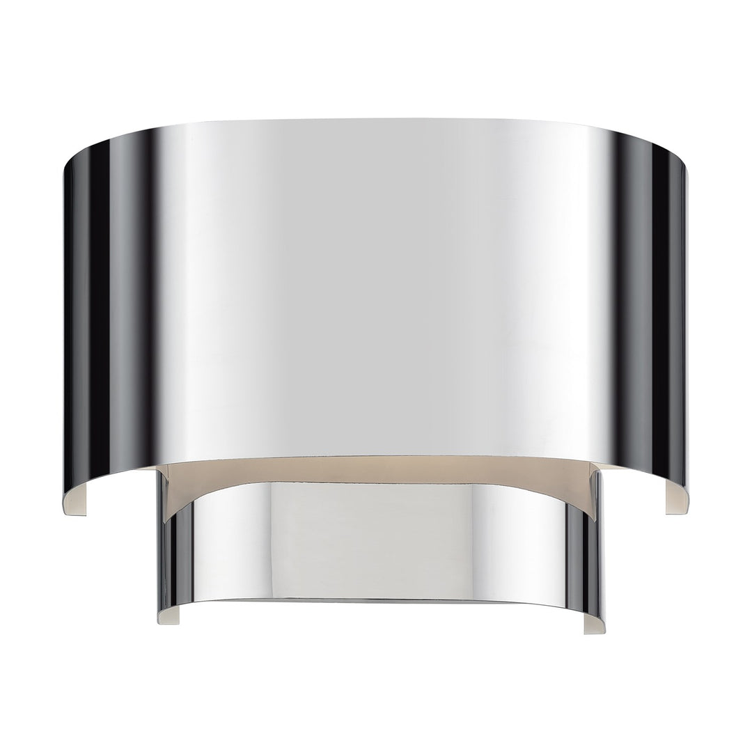 1 Light Polished Chrome Ada Sconce With Polished Chrome Metal Shade