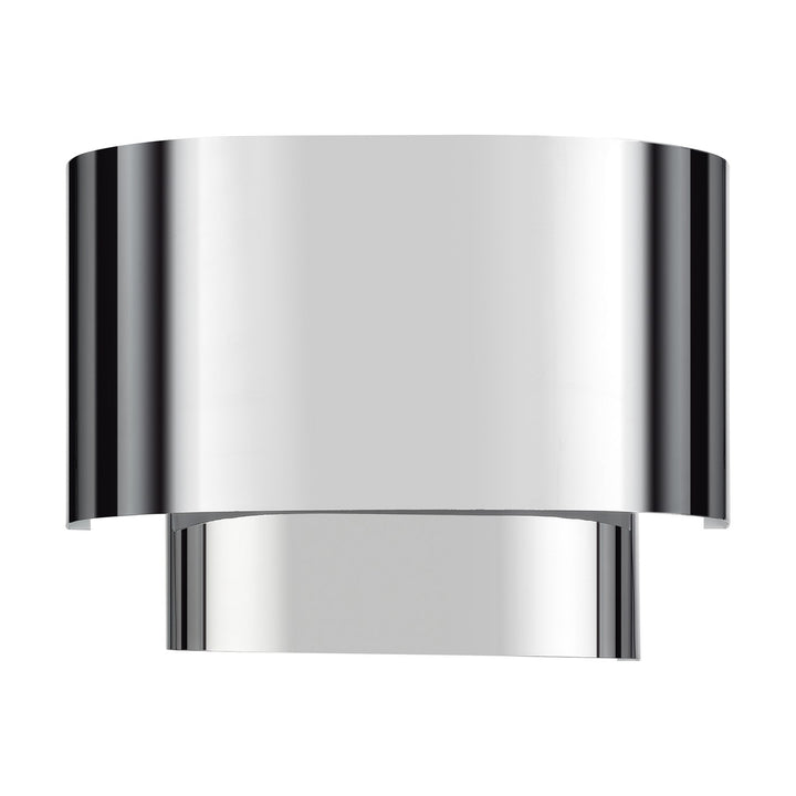 1 Light Polished Chrome Ada Sconce With Polished Chrome Metal Shade