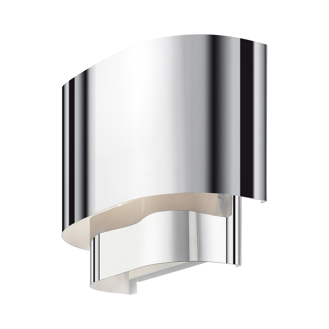 1 Light Polished Chrome Ada Sconce With Polished Chrome Metal Shade