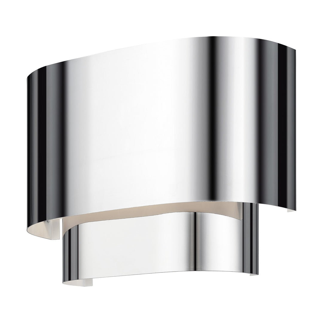 1 Light Polished Chrome Ada Sconce With Polished Chrome Metal Shade