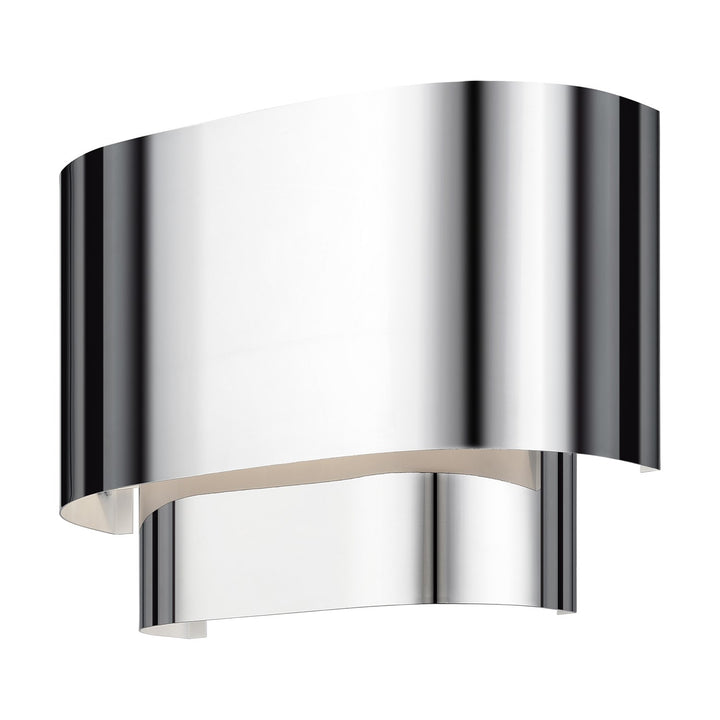 1 Light Polished Chrome Ada Sconce With Polished Chrome Metal Shade