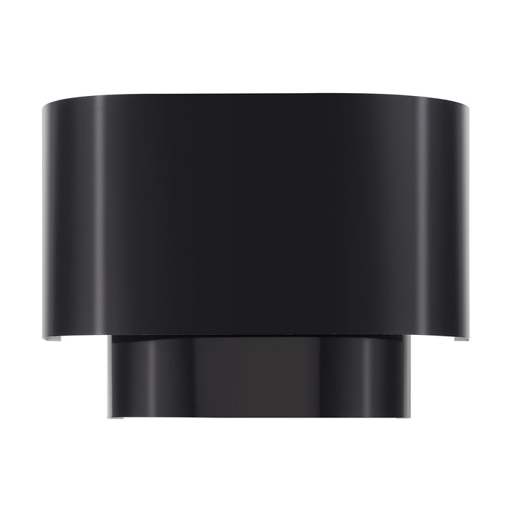 1 Light Shiny Black Ada Sconce With Shiny Black Metal Shade