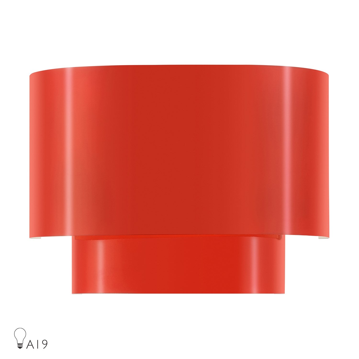 1 Light Shiny Red Ada Sconce With Shiny Red Metal Shade With Shiny White Inside by Livex Lighting