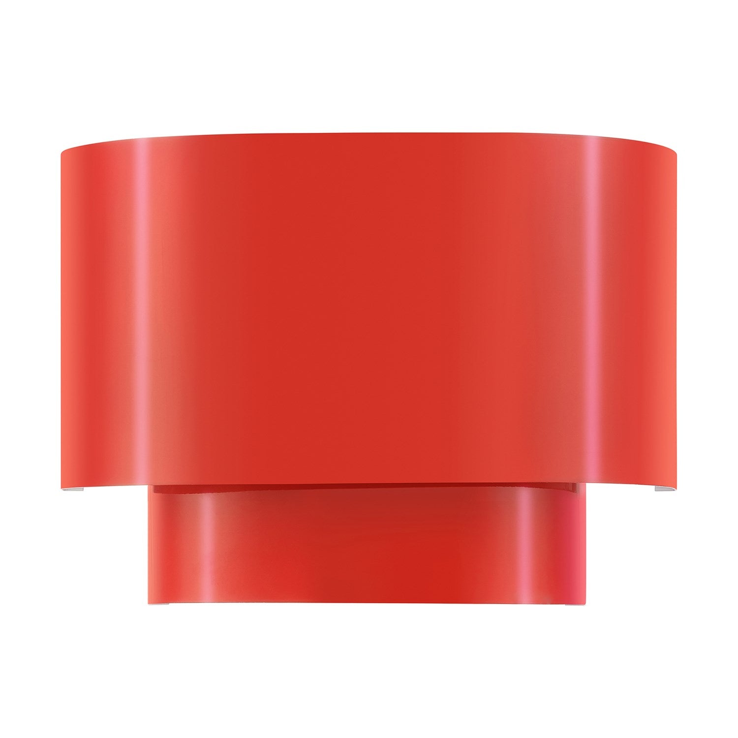1 Light Shiny Red Ada Sconce With Shiny Red Metal Shade With Shiny White Inside