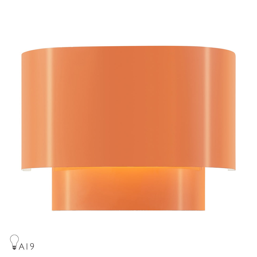 1 Light Shiny Orange Ada Sconce With Shiny Orange Metal Shade by Livex Lighting