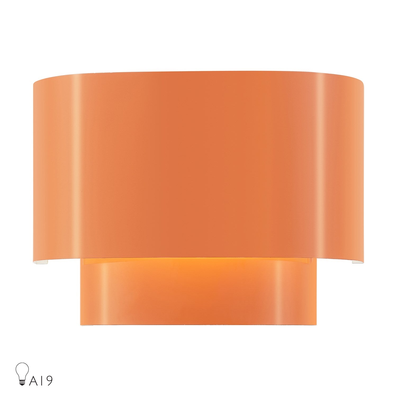 1 Light Shiny Orange Ada Sconce With Shiny Orange Metal Shade by Livex Lighting