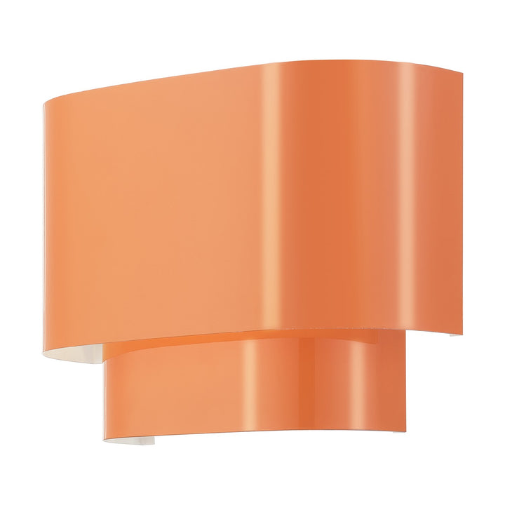 1 Light Shiny Orange Ada Sconce With Shiny Orange Metal Shade