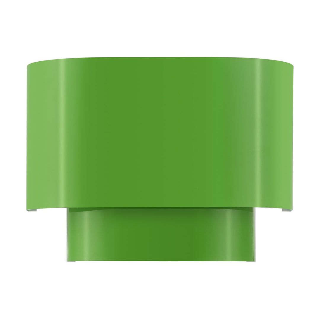 1 Light Shiny Apple Green Ada Sconce With Shiny Apple Green Metal Shade