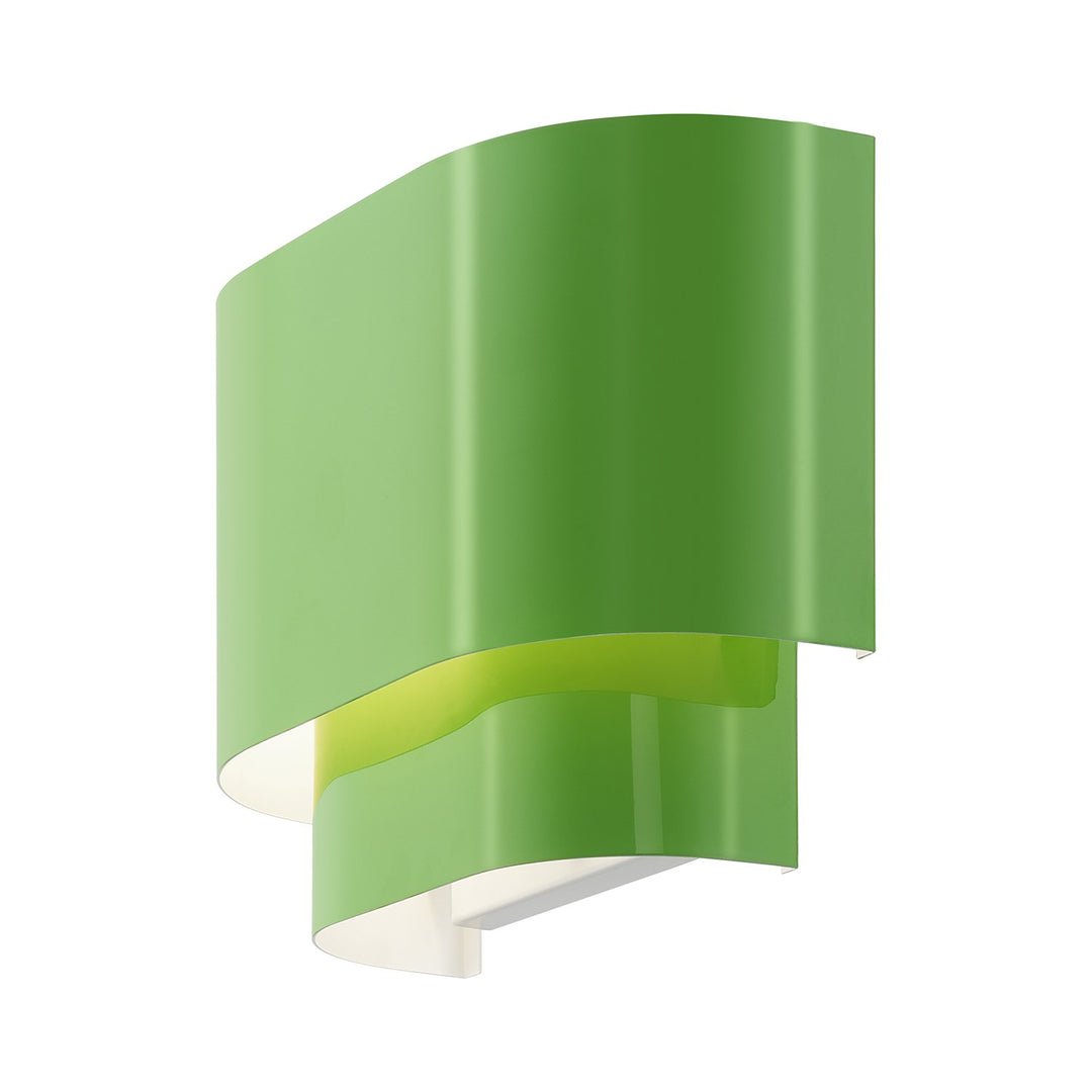 1 Light Shiny Apple Green Ada Sconce With Shiny Apple Green Metal Shade