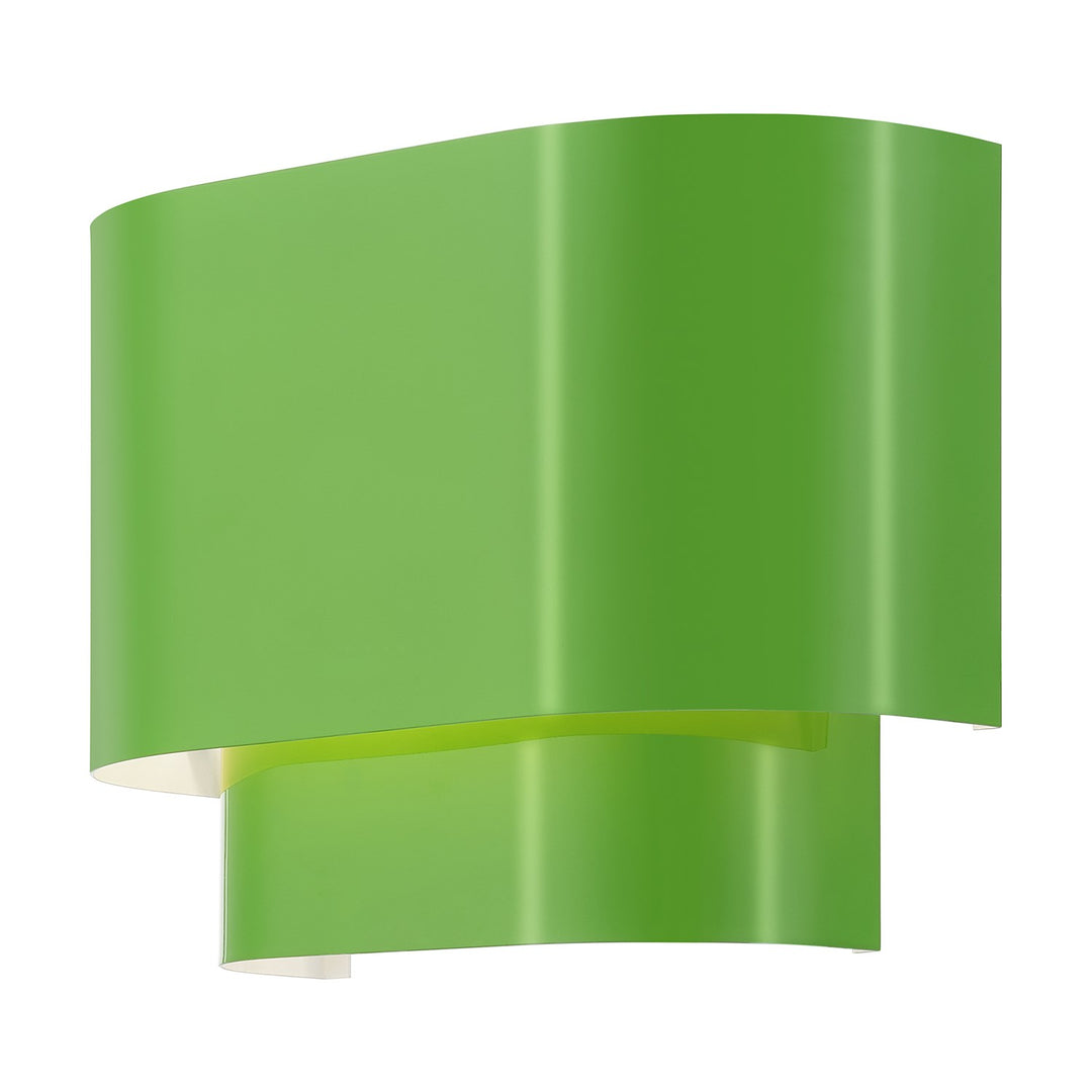 1 Light Shiny Apple Green Ada Sconce With Shiny Apple Green Metal Shade