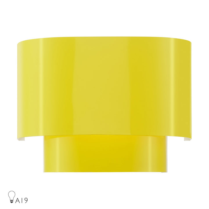 1 Light Shiny Yellow Ada Sconce With Shiny Yellow Metal Shade by Livex Lighting