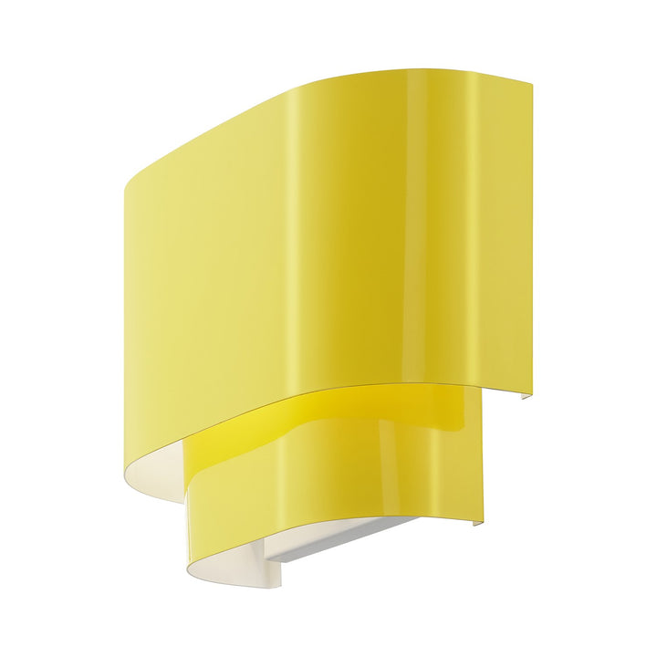 1 Light Shiny Yellow Ada Sconce With Shiny Yellow Metal Shade
