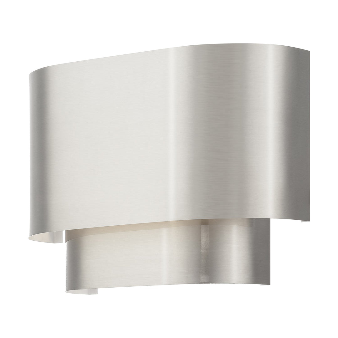 1 Light Brushed Nickel Ada Sconce With Brushed Nickel Metal Shade
