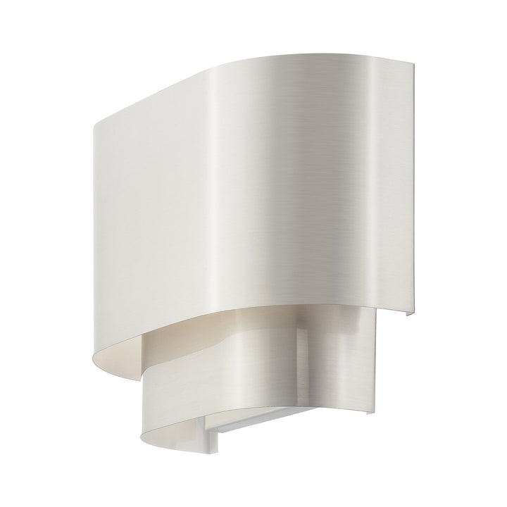 1 Light Brushed Nickel Ada Sconce With Brushed Nickel Metal Shade