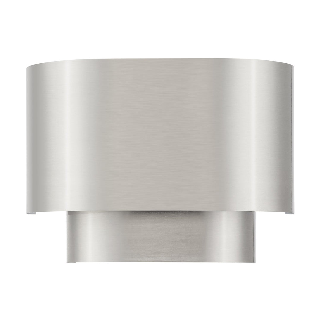1 Light Brushed Nickel Ada Sconce With Brushed Nickel Metal Shade