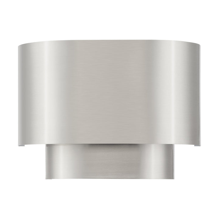 1 Light Brushed Nickel Ada Sconce With Brushed Nickel Metal Shade