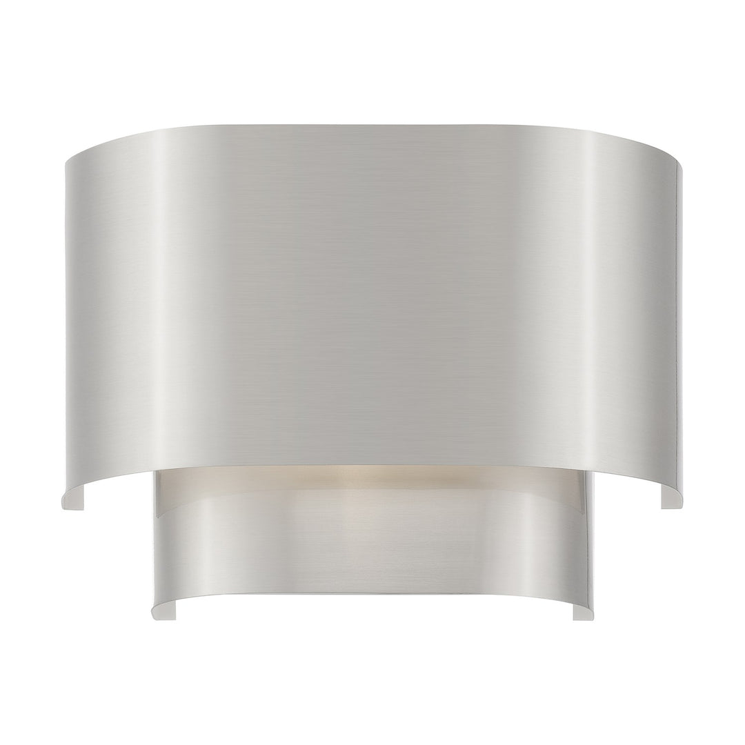 1 Light Brushed Nickel Ada Sconce With Brushed Nickel Metal Shade