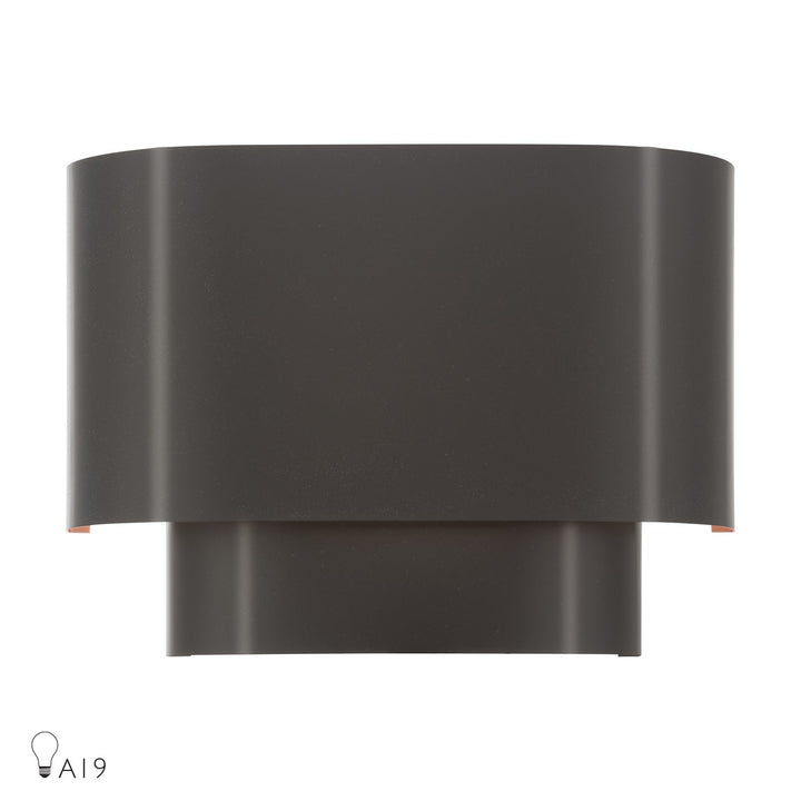 1 Light English Bronze Ada Sconce With English Bronze Metal Shade by Livex Lighting