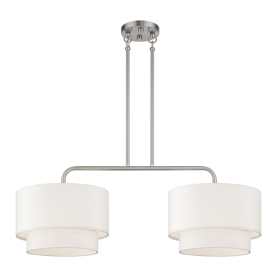 2 Light Brushed Nickel Large Linear Chandelier by Livex Lighting