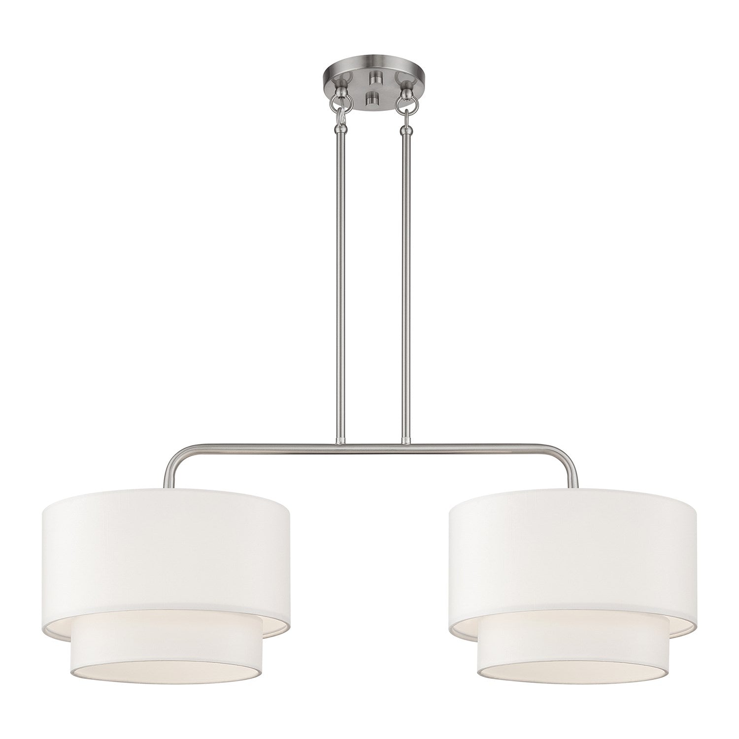 2 Light Brushed Nickel Large Linear Chandelier by Livex Lighting