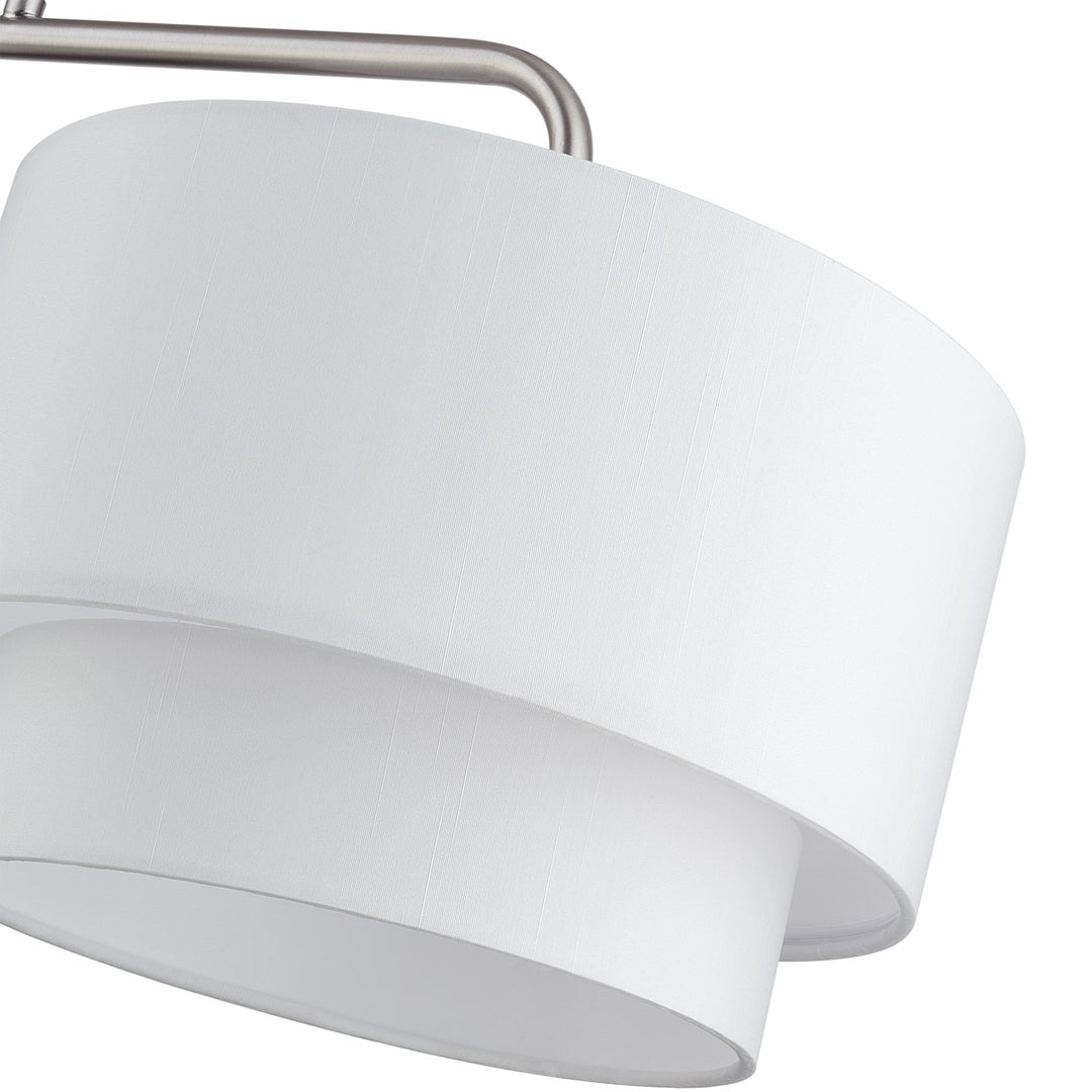 2 Light Brushed Nickel Large Linear Chandelier