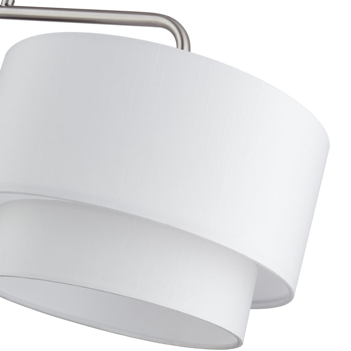 2 Light Brushed Nickel Large Linear Chandelier