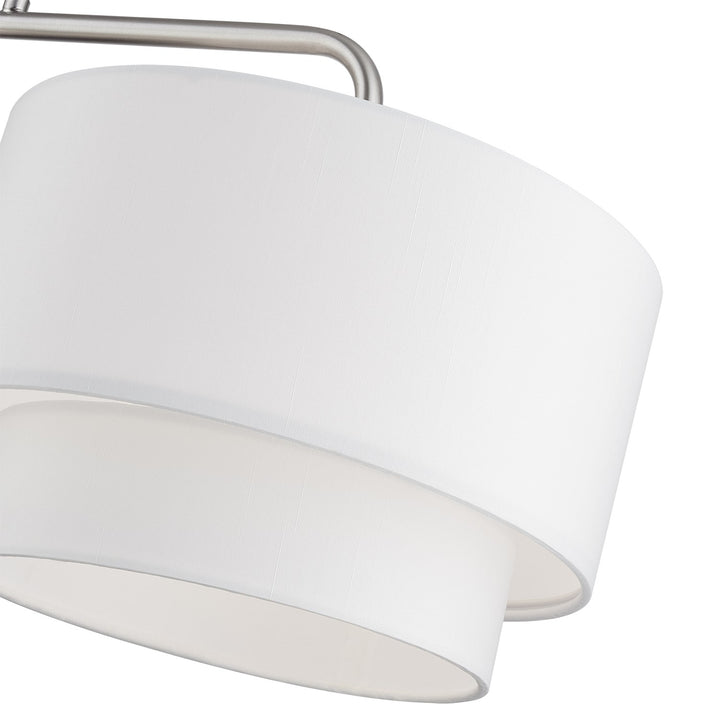 2 Light Brushed Nickel Large Linear Chandelier