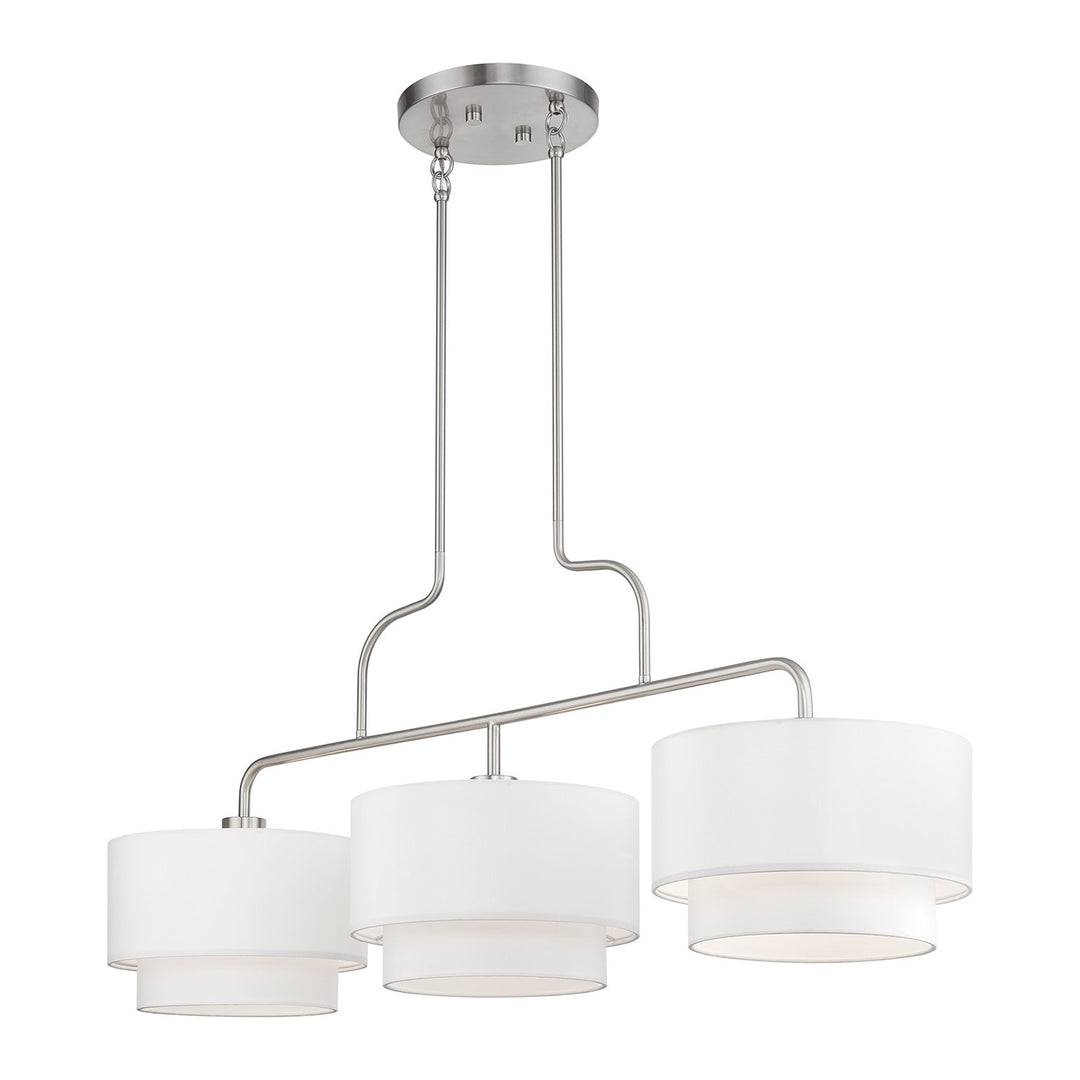 3 Light Brushed Nickel Extra Large Linear Chandelier