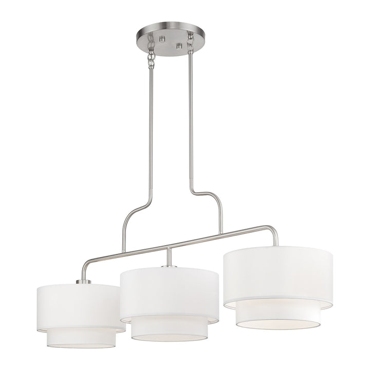 3 Light Brushed Nickel Extra Large Linear Chandelier