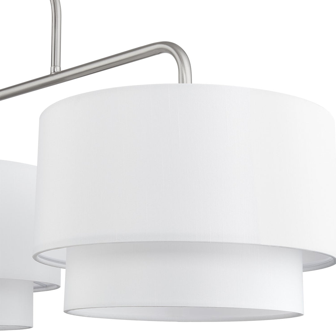 3 Light Brushed Nickel Extra Large Linear Chandelier