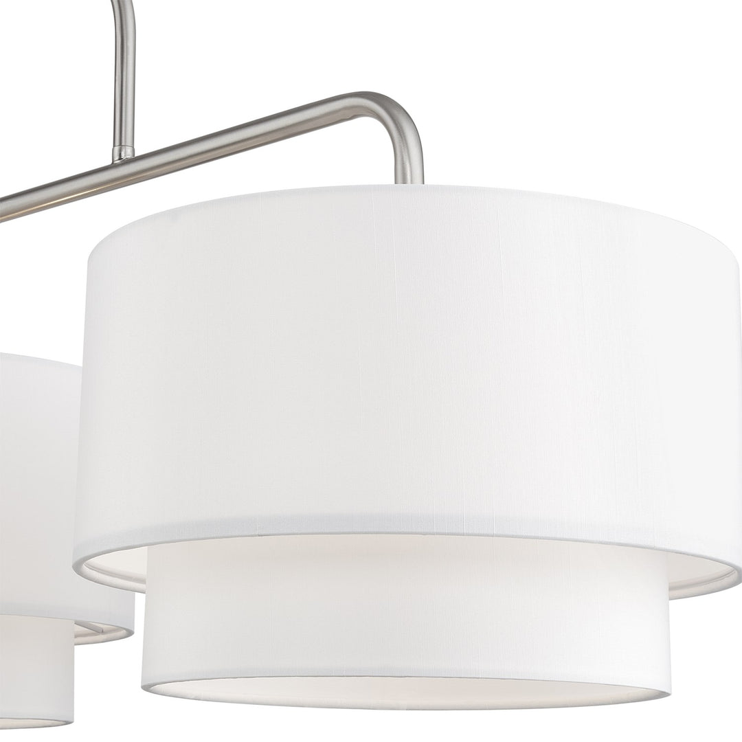 3 Light Brushed Nickel Extra Large Linear Chandelier