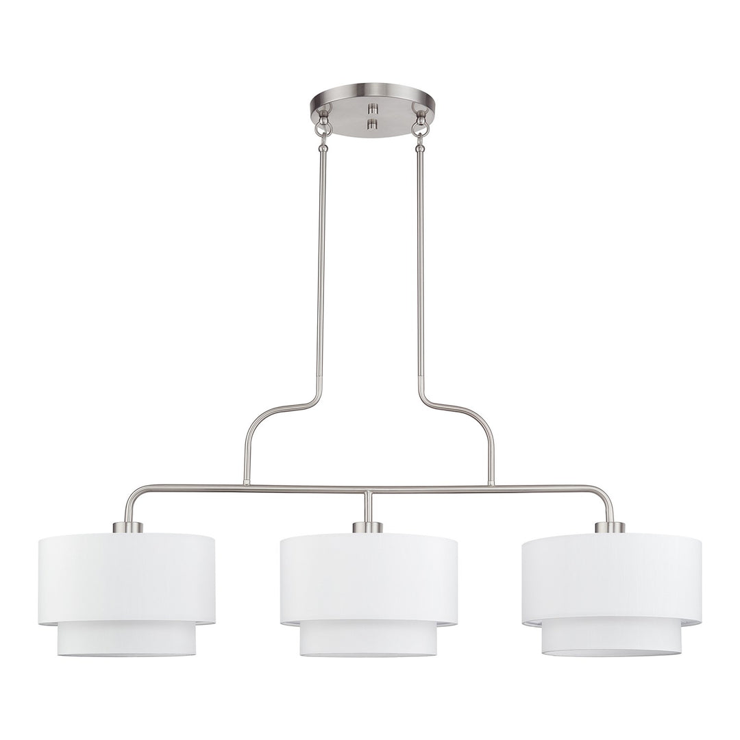 3 Light Brushed Nickel Extra Large Linear Chandelier