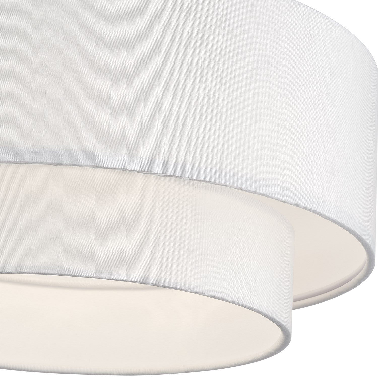 3 Light Soft Gold Large Semi-Flush With Hand Crafted Off-White Color Fabrics