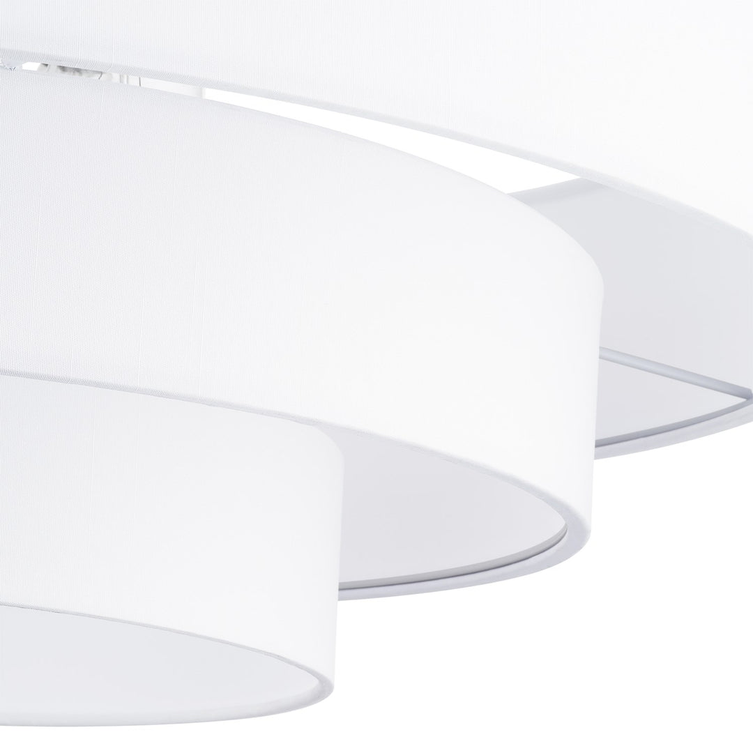 5 Light Brushed Nickel Extra Large Semi-Flush With Hand Crafted Off-White