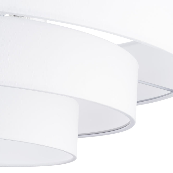 5 Light Brushed Nickel Extra Large Semi-Flush With Hand Crafted Off-White